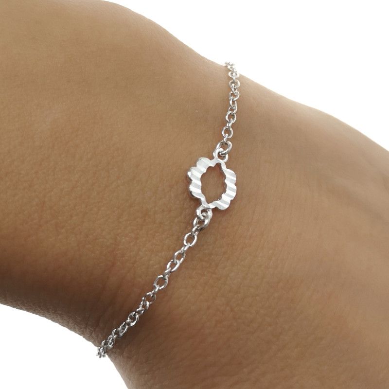 Pulsera Asa Ondulada Calada en Plata de Ley 925mls