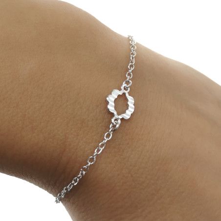 Pulsera Asa Ondulada Calada en Plata de Ley 925mls