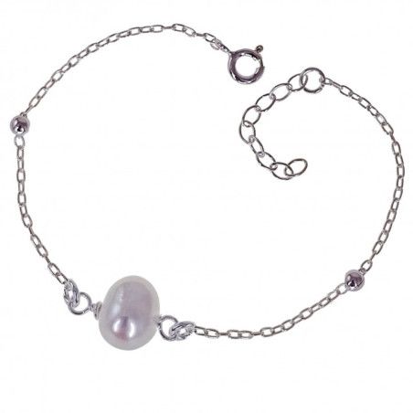 Pulsera de Perla Cultivada en Plata de Ley 925mls