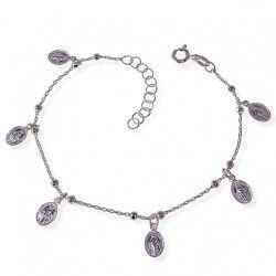 Pulsera de la Virgen Milagrosa en Plata de Ley 925mls