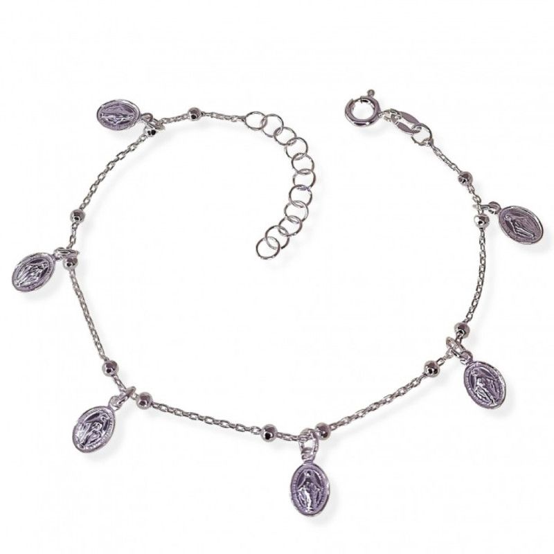 Pulsera de la Virgen Milagrosa en Plata de Ley 925mls
