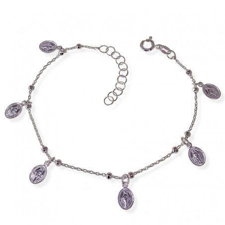 Pulsera de la Virgen Milagrosa en Plata de Ley 925mls