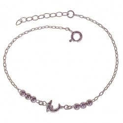 Pulsera Delfín con Bolitas en Plata de Ley 925mls