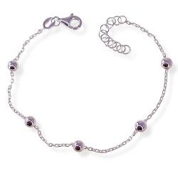 Pulsera de Bolas Intercaladas en Plata de Ley 925mls