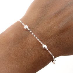 Pulsera de Bolas Intercaladas en Plata de Ley 925mls