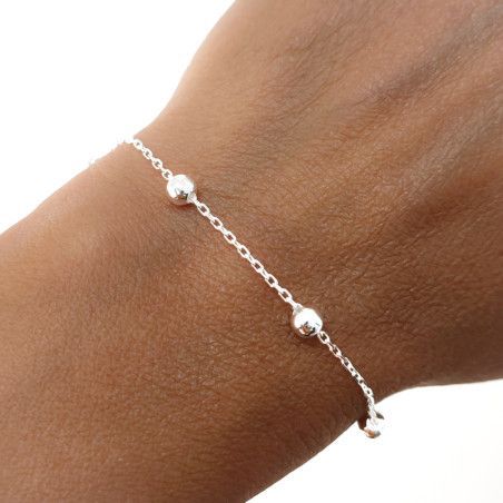 Pulsera de Bolas Intercaladas en Plata de Ley 925mls