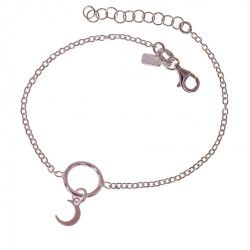 Pulsera Amuleto de Karma con Luna en Plata de Ley 925mls