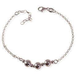 Pulsera de Bolas Combinadas en Plata de Ley 925mls
