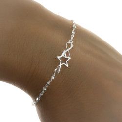 Pulsera de Estrella con Infinito en Plata de Ley 925mls
