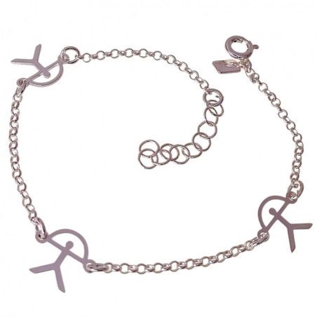 Pulsera de Indalo Triple Recto en Plata de Ley 925mls