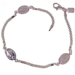 Pulsera Virgen de la Milagrosa en Plata de Ley 925mls