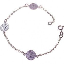 Pulsera de San Judas Tadeo en Plata de Ley 925mls