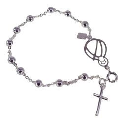 Pulsera Rosario de la Virgen de la Cabeza en Plata de Ley 925mls