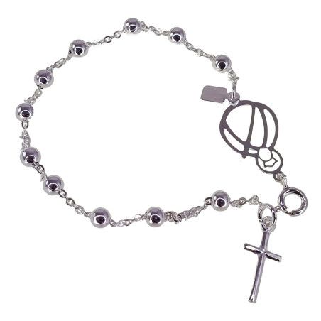 Pulsera Rosario de la Virgen de la Cabeza en Plata de Ley 925mls
