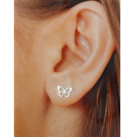 Pendientes de Mariposa Calada en Plata de Ley 925mls