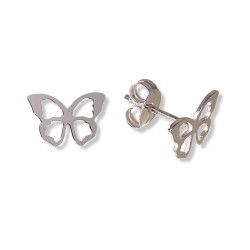 Pendientes de Mariposa Calada en Plata de Ley 925mls