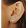 Pendientes de Flor Bicolor en Plata de Ley 925mls