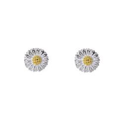 Pendientes de Flor Bicolor en Plata de Ley 925mls