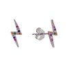 Pendientes de Rayo Multicolor en Plata de Ley 925mls