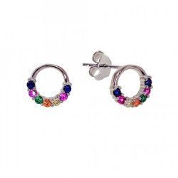 Pendientes de Karma Multicolor en Plata de Ley 925mls