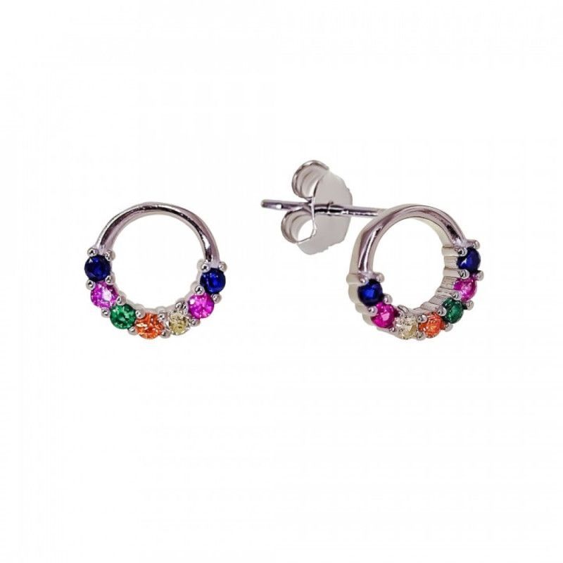Pendientes de Karma Multicolor en Plata de Ley 925mls