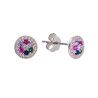 Pendientes de Flor Multicolor en Plata de Ley 925mls