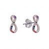 Pendiente de Infinito Multicolor con Circonitas en Plata de Ley 925mls