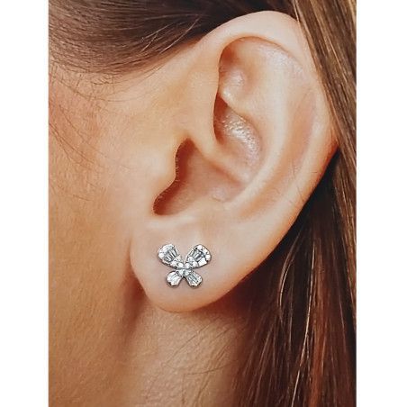 Pendiente de Mariposas con Circonitas en Plata de Ley 925mls