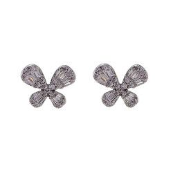 Pendiente de Mariposas con Circonitas en Plata de Ley 925mls
