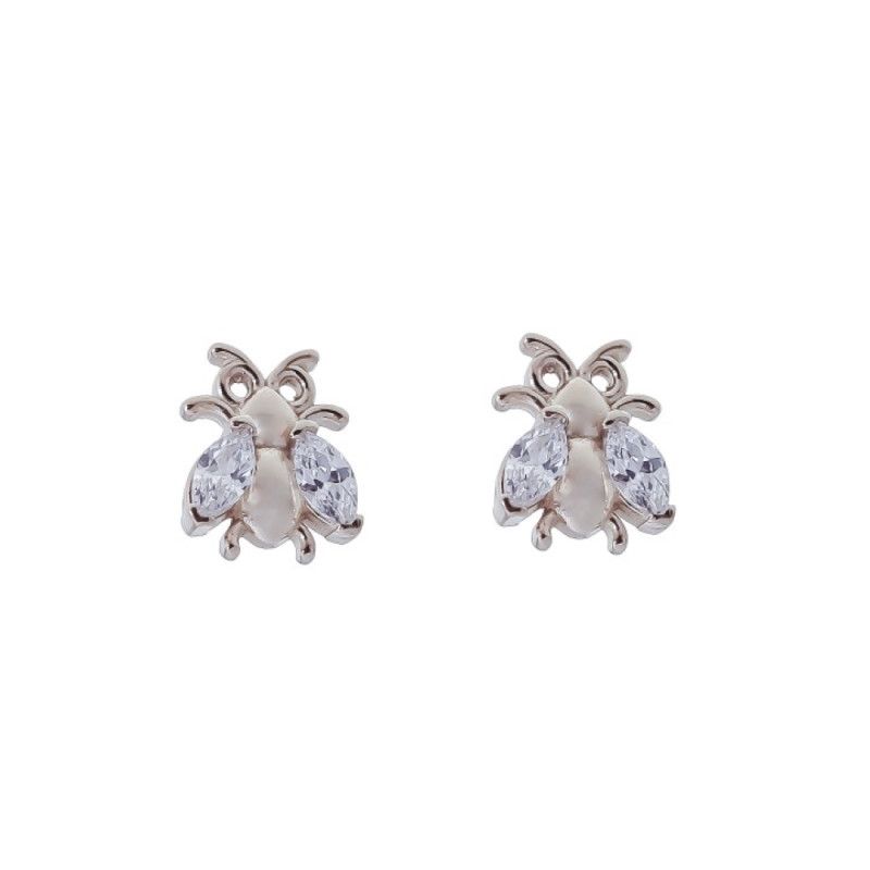 Pendiente de Abeja con Circonitas en Plata de Ley 925mls