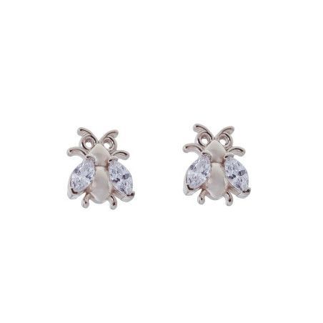 Pendiente de Abeja con Circonitas en Plata de Ley 925mls