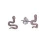 Pendiente de Serpiente con Circonitas en Plata de Ley 925mls