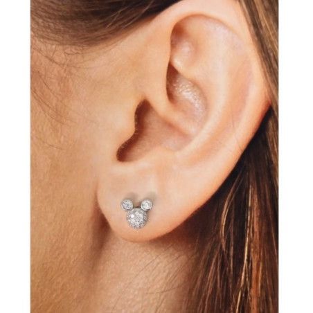 Pendiente de Mickey con Circonitas en Plata de Ley 925mls