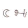 Pendiente de Luna Calada en Plata de Ley 925mls