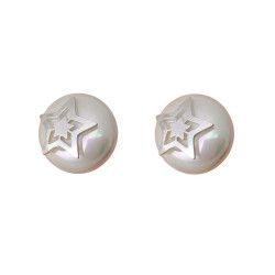 Pendiente de Perla con Estrella en Plata de Ley 925mls
