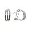 Pendiente Omega de Banda Triple Calada en Plata de Ley 925mls