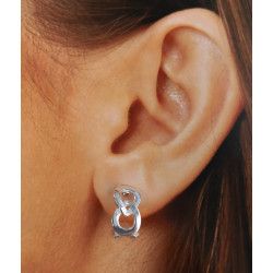 Pendiente Omega de Eslabones en Plata de Ley 925mls