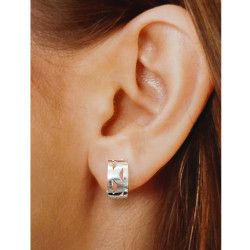 Pendiente Omega Zig-Zag Calado en Plata de Ley 925mls
