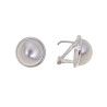Pendiente Omega M/Perla con Base Lisa en Plata de Ley 925mls