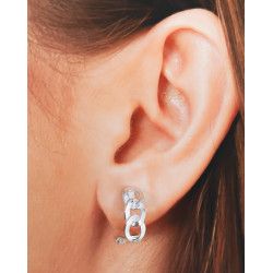 Pendiente Omega Eslabones Lisos en Plata de Ley 925mls