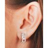 Pendiente Omega Eslabones Lisos en Plata de Ley 925mls