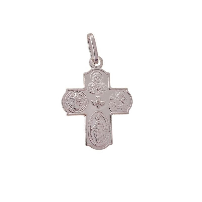 Colgante Cruz de Las Cuatro Vías en Plata de Ley 925mls