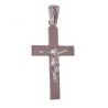 Colgante de Cruz Plana con Cristo en Plata de Ley 925mls