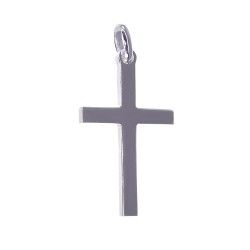 Colgante de Cruz Cuadrada Lisa en Plata de Ley 925mls