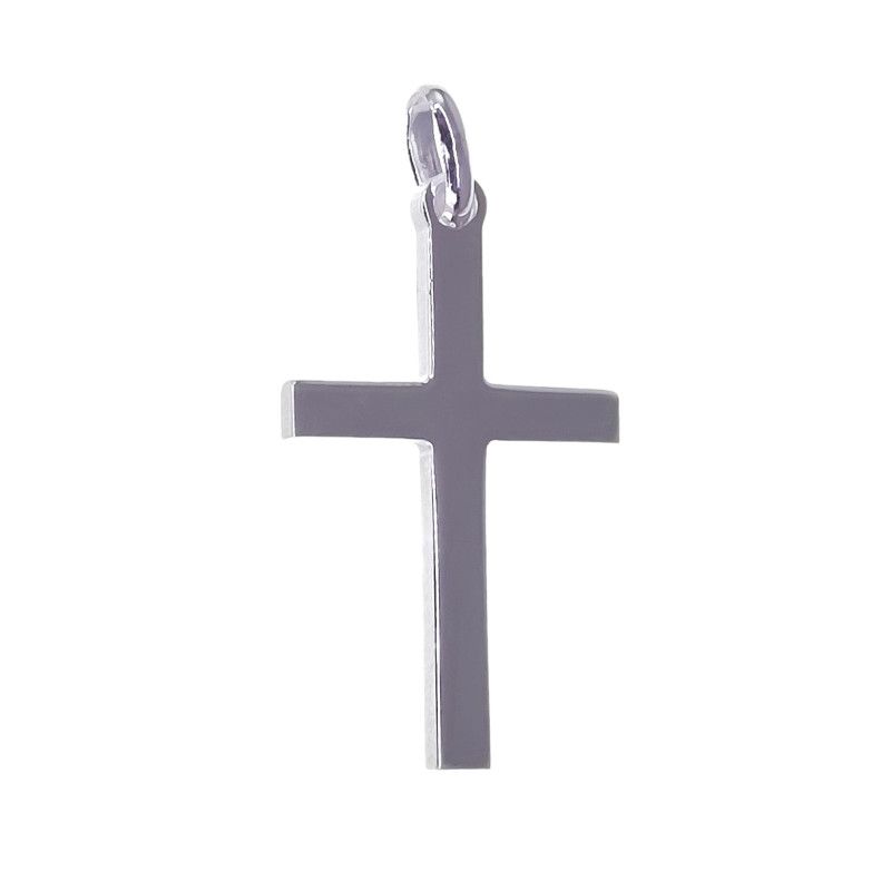 Colgante de Cruz Cuadrada Lisa en Plata de Ley 925mls