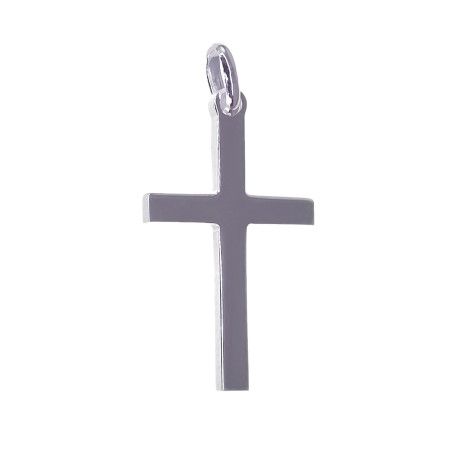 Colgante de Cruz Cuadrada Lisa en Plata de Ley 925mls