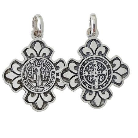 Colgante de San Benito en Plata de Ley 925mls