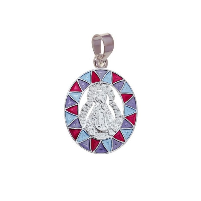 Colgante de la Virgen de la Soledad en Plata de Ley 925mls