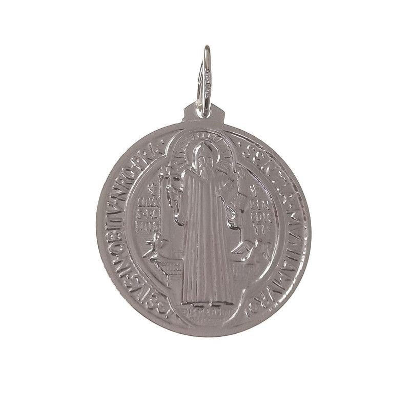 Colgante Medalla de San Benito Protector en Plata de Ley 925mls