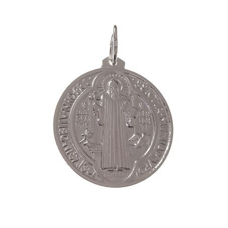 Colgante Medalla de San Benito Protector en Plata de Ley 925mls